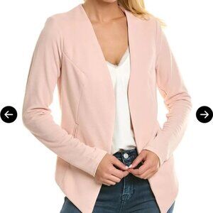 BCBGeneration Women's Relaxed Asymmetrical Open Front Tuxedo Blazer - Pink -Sz M